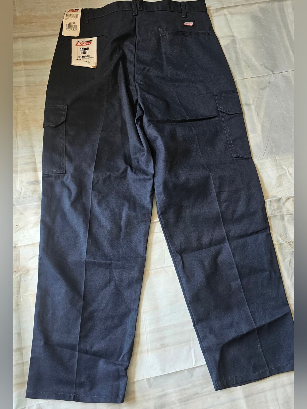 Genuine Dickies Men's Relaxed Fit Cargo Pants 38x32 Dark Navy Blue Workwear